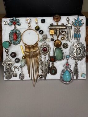 Mixed Earring Singles - Some Signed, Possible 925 Upcycle Jewelry Making